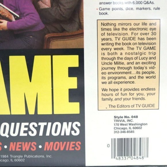 Vintage Sealed TV Guide TV Guide's TV Game Board Trivia 1984 Edition - Picture 8 of 12